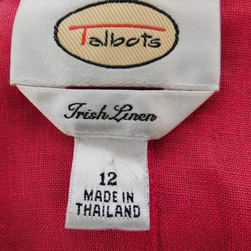 Vintage‎ Talbots 100% Irish  Linen Blazer size 12 Rasberry Pink Unlined - Picture 3 of 6